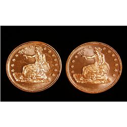 2-2011 Seated Liberty 1 ADVP Ounce .999 Fine Copper