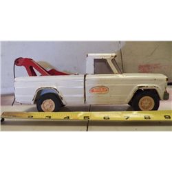Tonka Tow Truck Metal White approx. 9" x 3.5 x H 4"