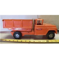 Buddy L Dump Truck Metal Orange approx. 14" x 5.5 xH 5.5
