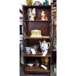 5 Tier Vintage Wood Shelf approx 18" x H 54" condition is good