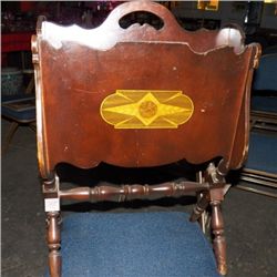 Vintage Wooden Magazine Rack approx 16" x H 26"