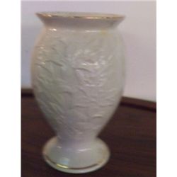 Lenox Floral Vase Gold Trim approx 5" x H8" no chips - no cracks