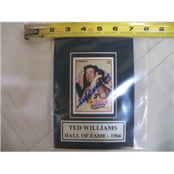 Ted Williams Autographed Mat With Certificate of Authenticity