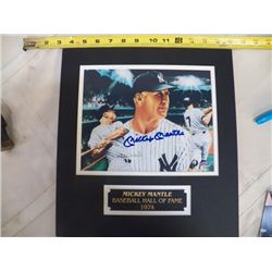 Mickie Mantel Autographed Mat With Certificate of Authenticity