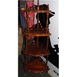 Wooden Corner Shelf 4 Tier approx 20" x H 62" condition is very good