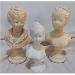 Man & Woman Bust Signed & 1- Small White Bust Very nice Bust of ...