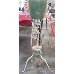 Wrought Iron Plant Stand Approx 17" x 36" with two pots