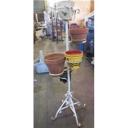 5 Pot Wrought Iron Plant Holder Approx 19" x 49" with pots