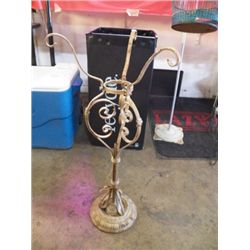 Old Wrought Iron Plant Stand Very nice large Pot holder with Iron Base Approx size 14" x 33"