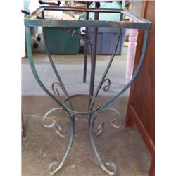 Wrought Iron Plant Table Needs Top Yard Art Approx size 14" x 26"  can use glass for top or marble