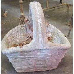 1-Cement Planter Basket Yard Art