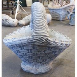 1-Cement Planter Basket Yard Art 15"x15" approx.