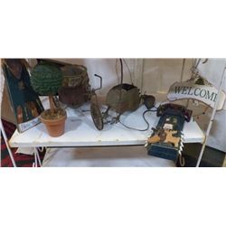 Misc. Yard Art, Welcome Sign, Trike Planter, Plant welcome sign, trike planter, fake tree, metal fro