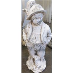 Yard Art Cement Boy With Dog 10"x26"approx.