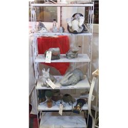 white metal bakers rack 24" wide 12" deep and 58" tall white bakers rack
