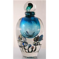 Large Jean-Claude Novaro "Bubble Vase Blue" Hand Mad