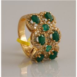 5.74ct Emerald and Diamond Ring