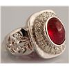 Image 1 : 8.27ct - Cabochon Ruby and Diamond Ring