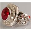 Image 3 : 8.27ct - Cabochon Ruby and Diamond Ring