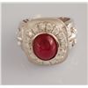 Image 4 : 8.27ct - Cabochon Ruby and Diamond Ring