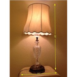 Vintage Crystal and Brass Lamp