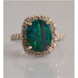 3.85ct - Opal & Diamond Ring