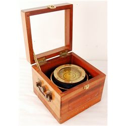 Early 1900's Solid Brass Gimballed Compass - Nautic