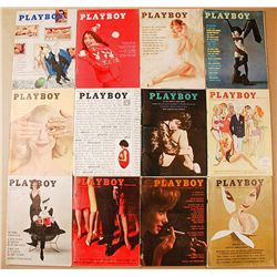 Vintage 1961 Playboy Magazines 12 Issues