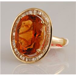 9.57ct Citrine and Diamond Ring