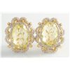 Image 1 : 14K 7.16ct Lemon Quartz and Diamond Earrings