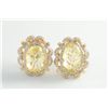 Image 2 : 14K 7.16ct Lemon Quartz and Diamond Earrings
