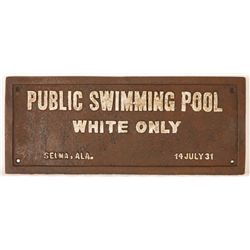 Vintage Segregation Public Swimming Pool Sign