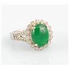 Image 2 : Jadeite (3.0ct) and Diamond (0.37ct) 14K Ring