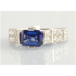 14K 2.63ct Sapphite and Diamond Ring