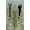 Image 2 : Hand Carved Bone Standing King and Queen 14"