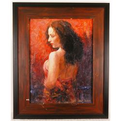 Michael Vincent "La Bella" Signed & # Hand Embellised Mixed Media