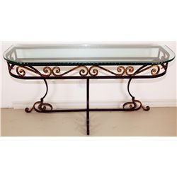 Vintage  Wrought Iron Console Table