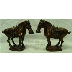 Red Jade Horses- Pair