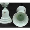 Image 6 : Pair light  green Bohemian glass lucernes
