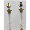 Image 4 : Pair Empire bronze & crystal column lamps