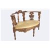Image 1 : Italian hand carved Victorian demilune loveseat