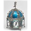 Image 1 : Enamel & silver jewel box