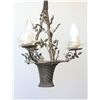 Image 1 : Gilt metal 3 light basket hall light