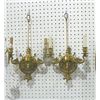 Image 3 : Pair "Swan" sconces & brass chandelier