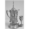Image 1 : Victorian silver plate tea kettle on stand w/cup