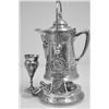 Image 6 : Victorian silver plate tea kettle on stand w/cup