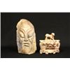 Image 1 : 2 carved pieces of Chinese soapstone