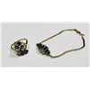 Image 1 : 14kt gold diamond & sapphire ring & bracelet