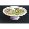 Image 1 : Pink porcelain tazza with "Garden Scene" atop