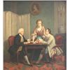 Image 2 : Oil painting signed Muller Jr.  "The Card Game"